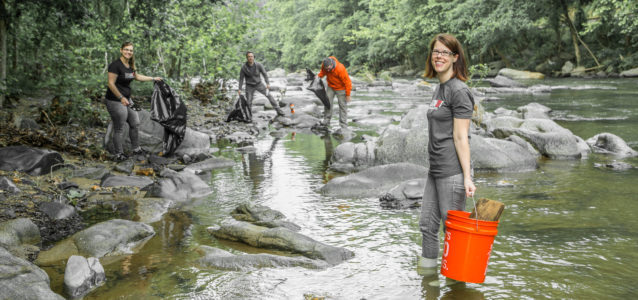 Indigoink Team Patapsco River Stream-Cleaning
